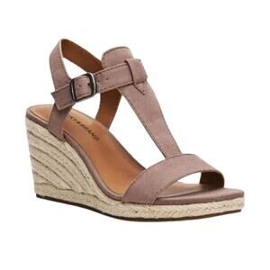 Lucky Brand Sandals Womens Size 10 Brown Millinda Espadrille Wedge Strappy‎ NEW